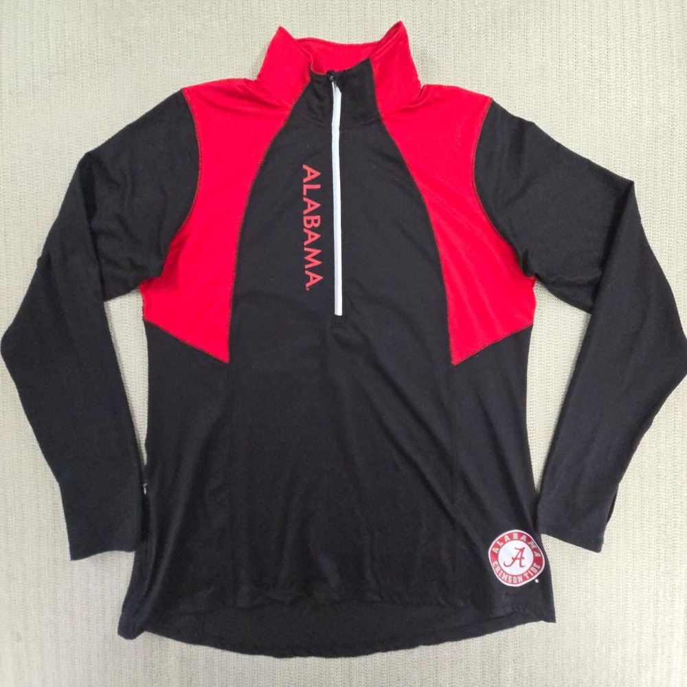 Rivalry Threads Alabama Crimson Tide Shirt Womens XL‎ Red Black 1/4 Zip Football